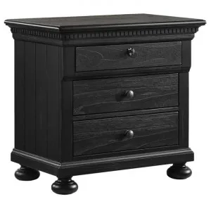Stanwell Timber Bedside Table, Aged Black by Brighton Home, a Bedside Tables for sale on Style Sourcebook