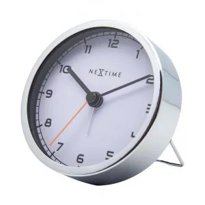 Nextime Company Metal Table Alarm Clock, 9cm, Silver / White by NexTime, a Clocks for sale on Style Sourcebook