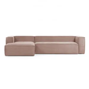 Lorton Corduroy Fabric Corner Sofa, 3 Seater with LHF Chaise, Blush by El Diseno, a Sofas for sale on Style Sourcebook