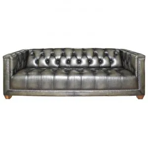Warwick Leather Sofa, 3 Seater, Illyrian Charcoal by Chateau Legende, a Sofas for sale on Style Sourcebook