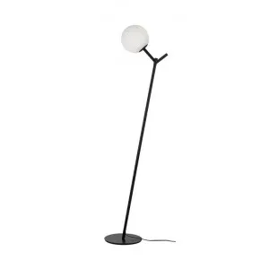 Ohh Metal & Glass Floor Lamp, Black / Opal by Telbix, a Floor Lamps for sale on Style Sourcebook