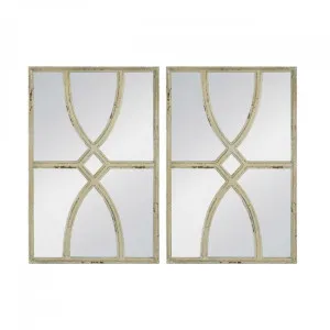 Sebi Carved Antique White Wall Mirrors (Set of 2) - 40cm x 60cm by Luxe Mirrors, a Mirrors for sale on Style Sourcebook