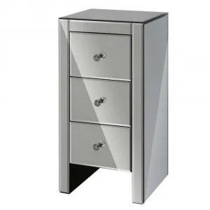 Smoke 3 Drawer Mirrored Bedside 30cm x 60cm by Luxe Mirrors, a Bedside Tables for sale on Style Sourcebook