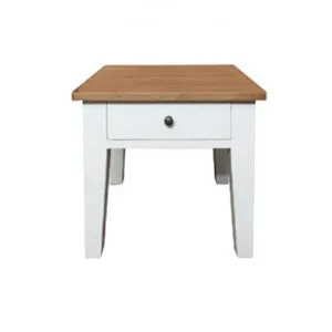 Lucia Timber Lamp Table, Natural / Distressed White by Montego, a Side Table for sale on Style Sourcebook