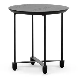 Keneth Wooden Top Side Table - Full Black by Interior Secrets - AfterPay Available by Interior Secrets, a Side Table for sale on Style Sourcebook