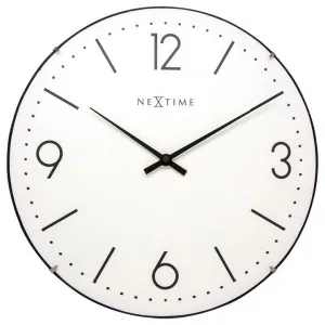 Nextime Basic Glass Dome Round Wall Clock, 35cm, White by NexTime, a Clocks for sale on Style Sourcebook