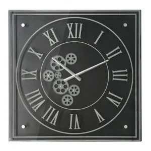 Horston Square Wall Clock, 60cm, Silver by Affinity Furniture, a Clocks for sale on Style Sourcebook