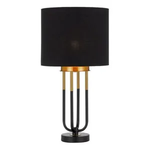 Negas Metal Base Table Lamp, Black / Gold by Telbix, a Table & Bedside Lamps for sale on Style Sourcebook