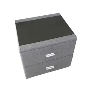 Fremont Fabric Bedside Table, Light Grey by St. Martin, a Bedside Tables for sale on Style Sourcebook