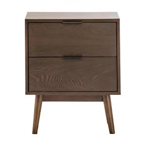 Stella Wooden 2 Drawer Bedside Table, Walnut by FLH, a Bedside Tables for sale on Style Sourcebook