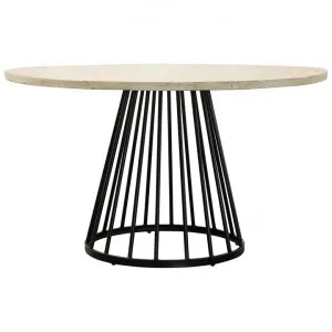 Pordic Timber & Iron Round Dining Table, 130cm by Emporium Oggetti, a Dining Tables for sale on Style Sourcebook