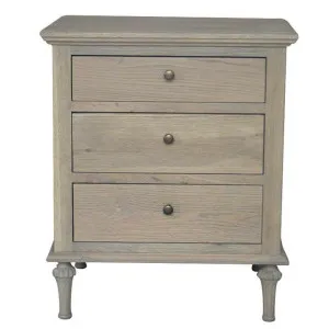 Emmerson II Oak Timber Bedside Table, Small, Weathered Oak by Manoir Chene, a Bedside Tables for sale on Style Sourcebook