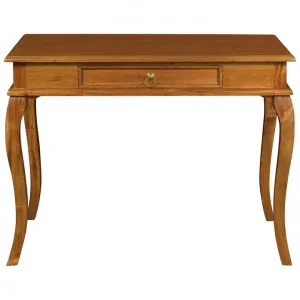Queen Ann Mahogany Timber Writing Table, 100cm, Light Pecan by Centrum Furniture, a Desks for sale on Style Sourcebook