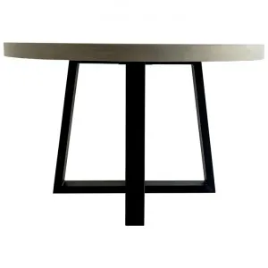 Alta Engineered Stone & Iron Round Dining Table, 160cm, Pebble Grey / Black by ElkStone, a Dining Tables for sale on Style Sourcebook