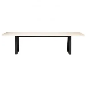 Sierra Engineered Stone & Iron Dining Table, 300cm, Beige / Black by ElkStone, a Dining Tables for sale on Style Sourcebook