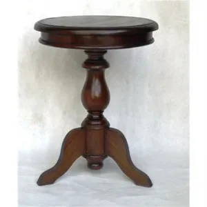 Tillion Mahogany Timber Round Wine Table, 50cm, Mahogany by Centrum Furniture, a Side Table for sale on Style Sourcebook