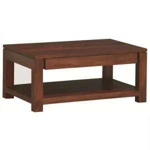 Amsterdam Mahogany Timber 2 Drawer Coffee Table, 90cm, Mahogany by Centrum Furniture, a Coffee Table for sale on Style Sourcebook