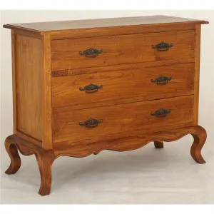 Mervent White Cedar Timber 3 Drawer Dresser, Light Pecan by Centrum Furniture, a Dressers & Chests of Drawers for sale on Style Sourcebook