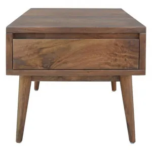 Stuart Solid Mango Wood Timber Side Table with Drawer by Dodicci, a Side Table for sale on Style Sourcebook
