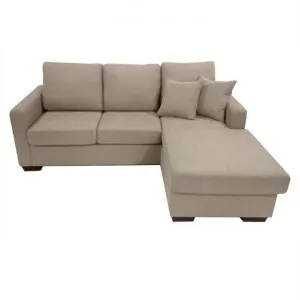 Club Fabric 3 Seater Sofa with Reversible Chaise - Taupe by Icon Furniture, a Sofas for sale on Style Sourcebook