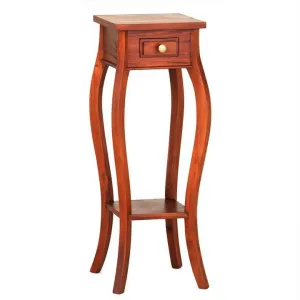 Queen Ann Mahogany Timber Plant Stand, Light Pecan by Centrum Furniture, a Side Table for sale on Style Sourcebook