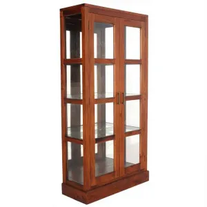 Paris Mahogany Timber Mirrored Back Display Cabinet, Light Pecan by Centrum Furniture, a Cabinets, Chests for sale on Style Sourcebook