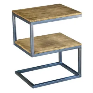 Byrne Mango Wood & Metal S Shape Side Table by Dodicci, a Side Table for sale on Style Sourcebook