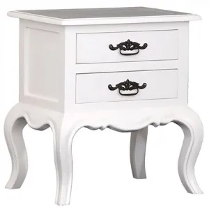 Mervent Mahogany Timber 2 Drawer Lamp Table, White by Centrum Furniture, a Side Table for sale on Style Sourcebook
