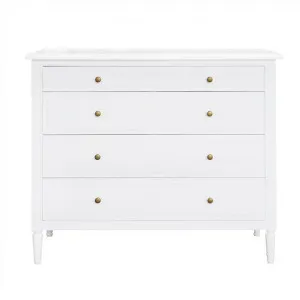 Marcelle Birch Timber 4 Drawer Dresser, Matt White by Manoir Chene, a Dressers & Chests of Drawers for sale on Style Sourcebook
