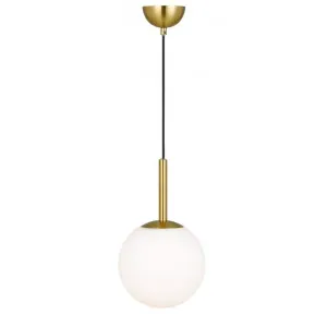Bally Metal & Glass Pendant Light, Small, Antique Gold / Opal by Telbix, a Pendant Lighting for sale on Style Sourcebook
