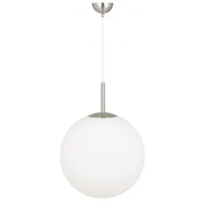 Bally Metal & Glass Pendant Light, Extra Large, Nickel / Opal by Telbix, a Pendant Lighting for sale on Style Sourcebook