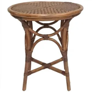 Filton Rattan Round Side Table, Antique Brown by Chateau Legende, a Side Table for sale on Style Sourcebook