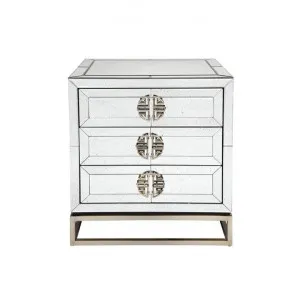 Rochester Antique Mirrored 3 Drawer Bedside Table by Cozy Lighting & Living, a Bedside Tables for sale on Style Sourcebook