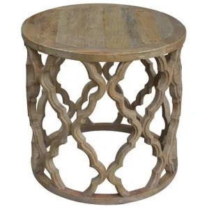Sirah Recycled Timber Round Side Table, 60cm by Manoir Chene, a Side Table for sale on Style Sourcebook