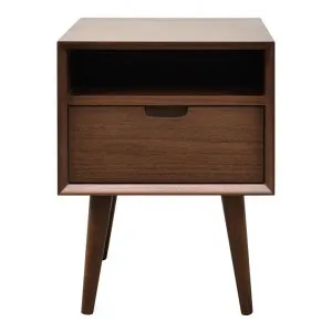 Resvol Wooden Square Bedside Table, Walnut by Conception Living, a Bedside Tables for sale on Style Sourcebook