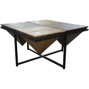 Landrau Mango Wood & Metal Square Coffee Table, 80cm by Chateau Legende, a Coffee Table for sale on Style Sourcebook