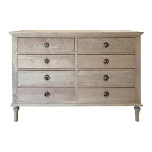 Emmerson Oak Timber 8 Drawer Chest, Weathered Oak by Manoir Chene, a Dressers & Chests of Drawers for sale on Style Sourcebook