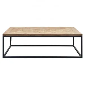 Bolden Parquet Timber Top Iron Coffee Table, 125cm by Manoir Chene, a Coffee Table for sale on Style Sourcebook