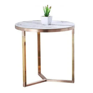 Lagina Marble Top Metal Round Side Table by Charming Furniture, a Side Table for sale on Style Sourcebook