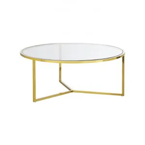 Bianka Tempered Glass & Stainless Steel Round Coffee Table, 100cm by FLH, a Coffee Table for sale on Style Sourcebook