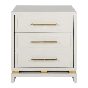 Pearl 3 Drawer Bedside Table, Pale Grey by Cozy Lighting & Living, a Bedside Tables for sale on Style Sourcebook