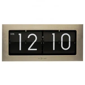 Nextime Big Flip Metal Wall / Table Clock, 36cm, Silver by NexTime, a Clocks for sale on Style Sourcebook