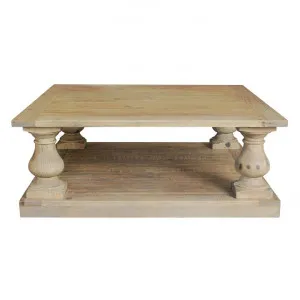 Balustrade Recycled Pine Timber Square Coffee Table, 120cm by Manoir Chene, a Coffee Table for sale on Style Sourcebook