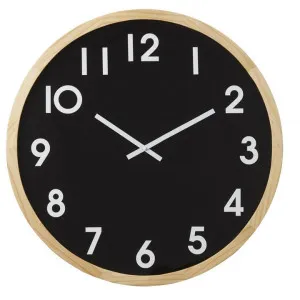 Leonard Round Wall Clock, 61cm, Black by Amalfi, a Clocks for sale on Style Sourcebook