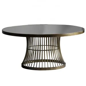 Paddy Metal Round Coffee Table, 90cm, Black / Antique Brass by Hudson Living, a Coffee Table for sale on Style Sourcebook