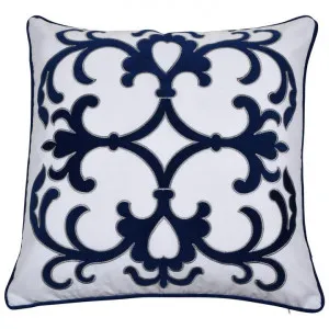 Lennox Velvet & Cotton Scatter Cushion Cover, Navy by COJO Home, a Cushions, Decorative Pillows for sale on Style Sourcebook