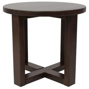 Chunk Commercial Grade Timber Round Side Table, Walnut by Eagle Furn, a Side Table for sale on Style Sourcebook