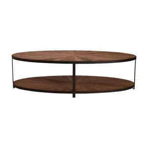 Elford Reclaimed Timber & Iron Oval Coffee Table, 160cm by Affinity Furniture, a Coffee Table for sale on Style Sourcebook