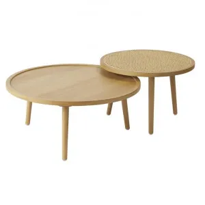Santali 2 Piece Mango Wood Round Coffee Table Set, 80/60cm by Amalfi, a Coffee Table for sale on Style Sourcebook
