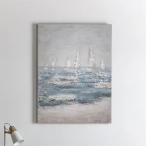 Sail in The Mist Textured Canvas Wall Art, 120cm by Casa Bella, a Artwork & Wall Decor for sale on Style Sourcebook